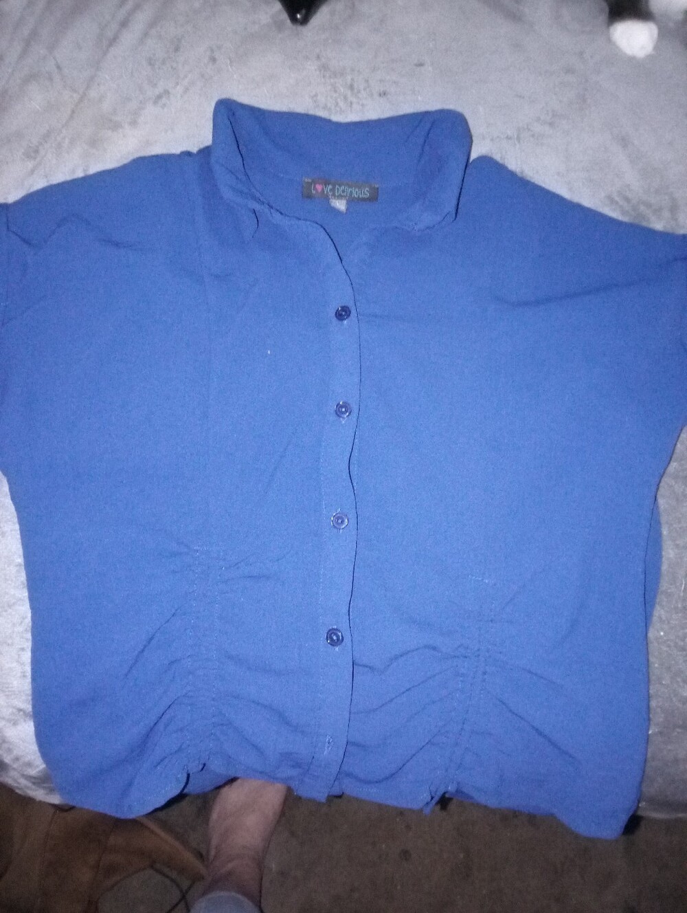 Love, Bonito Blue Short-Sleeve Button-Down Shirt